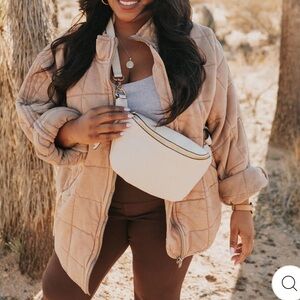 Poppy & Peonies sidekick bag in Cream